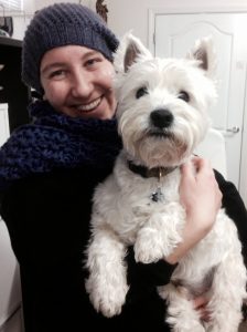 Here is our postulant Jennifer with good ole Fergie! He is infamous for "clawing" at our hands when he wants a scratch or a belly rub!