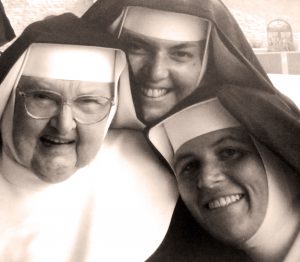 Sr. Marie St. Paul and Sr. Mary Fidelis with Mother Angelica, 2004