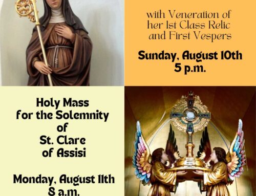 Celebrate St. Clare with the Poor Clares!