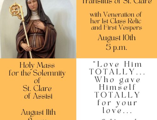Celebrating Our Holy Mother Clare of Assisi